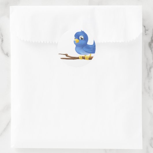 Bluebird auf Baumzweig Runder Aufkleber (Tasche)