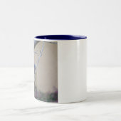 Bluebird auf Branch Eastern Bluebird Liebhaber Zweifarbige Tasse (Mittel)