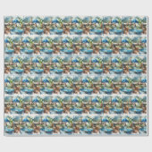 Bluebird auf einem alten Wasserhahn Geschenkpapier (Flach)