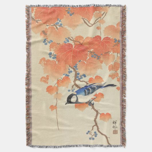 Bluebird auf einem Paulownia Tree Decke (Vorderseite Vertikal)