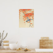 Bluebird auf einem Paulownia Tree Poster (Küche)