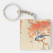 Bluebird auf einem Paulownia Tree Schlüsselanhänger (Vorderseite)