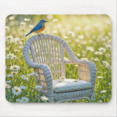 Bluebird auf einem Wicker-Vorsitz Mousepad (Vorne)