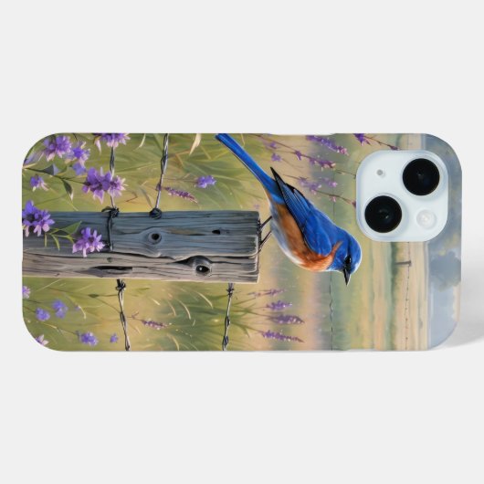 Bluebird auf einem Zaunpfosten Case-Mate iPhone Hülle (Rückseite (Horizontal))