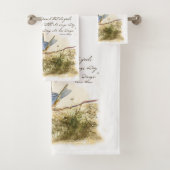 Bluebird auf einem Zweig Bluebird Gedicht Victor H Badhandtuch Set (Insitu)