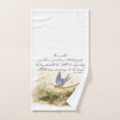 Bluebird auf einem Zweig Bluebird Gedicht Victor H Badhandtuch Set (Handtuch)