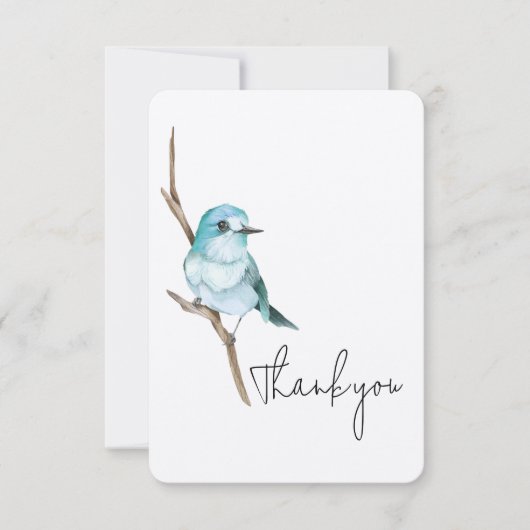 Bluebird auf einem Zweig dank Karte (Vorderseite)