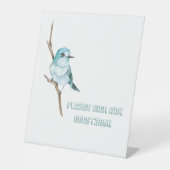 Bluebird auf einer Zweigstelle Hochzeit Unterschre Sockelschild (Vorderseite)