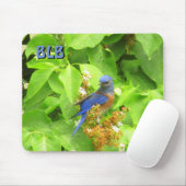 Bluebird auf Lilac Hedge your Initials Mousepad (Mit Mouse)