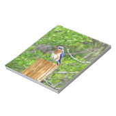 Bluebird auf Zaun Notizblock (Rotiert)