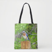 Bluebird auf Zaun Tasche (Vorderseite)