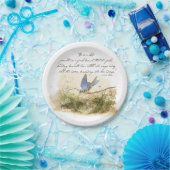 Bluebird auf Zweig Victor Hugo Inspirationsegedich Pappteller (Party)