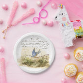 Bluebird auf Zweig Victor Hugo Inspirationsegedich Pappteller (Party)