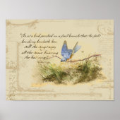 Bluebird auf Zweig Victor Hugo Inspirationsegedich Poster (Vorne)