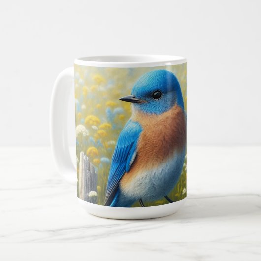Bluebird aus Holz Kaffeetasse (Vorderseite Links)