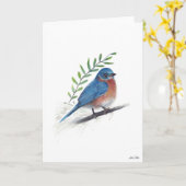 Bluebird Bird Art Card Karte (Gelbe Blume)