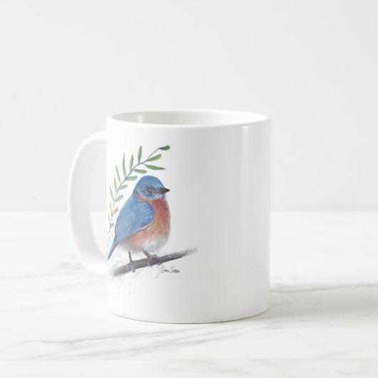 Bluebird Bird Art Coffee Tasse (Vorderseite Links)