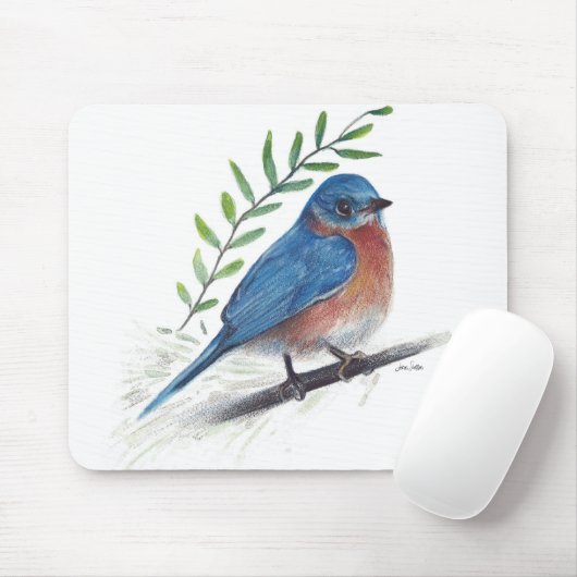 Bluebird Bird Art Mousepad (Mit Mouse)