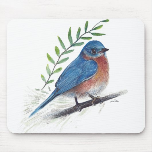 Bluebird Bird Art Mousepad (Vorne)