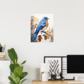 Bluebird Bird Art Print Poster (Heimbüro)