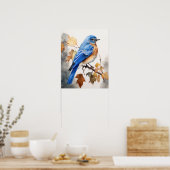 Bluebird Bird Art Print Poster (Küche)