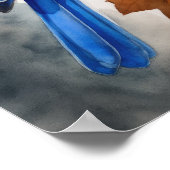 Bluebird Bird Art Print Poster (Ecke)