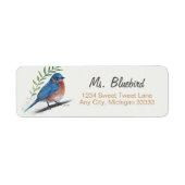 Bluebird Bird Art Return Label (Vorne)
