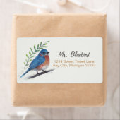 Bluebird Bird Art Return Label (Insitu)