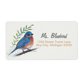 Bluebird Bird Art Return Label