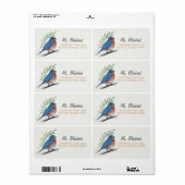 Bluebird Bird Art Return Label (Vorne)