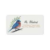 Bluebird Bird Art Return Label Adressaufkleber (Vorne)