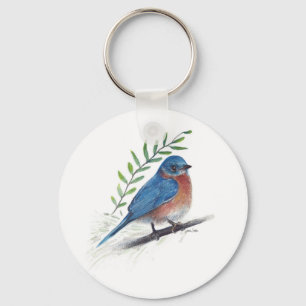 Bluebird Bird Art Schlüsselanhänger