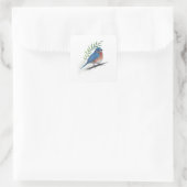 Bluebird Bird Art Square Sticker (Tasche)