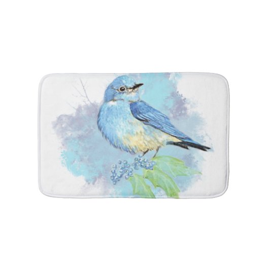 Bluebird Bird Nature Art Badematte (Vorderseite)