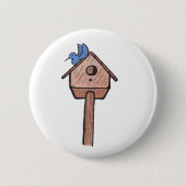 Bluebird Birdhouse..Button.. Button (Vorderseite)