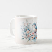 Bluebird Blossom Watercolor Serenity Kaffeetasse (Vorderseite Links)