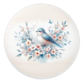 Bluebird Blossom Watercolor Serenity Keramikknauf (Vorderseite)