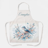 Bluebird Blossom Watercolor Serenity Schürze (Vorderseite)