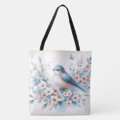 Bluebird Blossom Watercolor Serenity Tasche (Vorderseite)