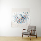 Bluebird Blossom Watercolor Serenity Wandteppich (Beispiel)