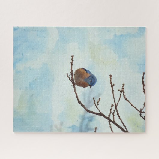 Bluebird Blue Bird Art Nature Art Big Puzzle (Horizontal)