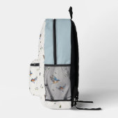 Bluebird & Blueberry Muster 3-Buchstaben-Monogramm Bedruckter Rucksack (Rechts)