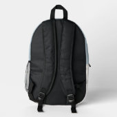 Bluebird & Blueberry Muster 3-Buchstaben-Monogramm Bedruckter Rucksack (Rückseite)