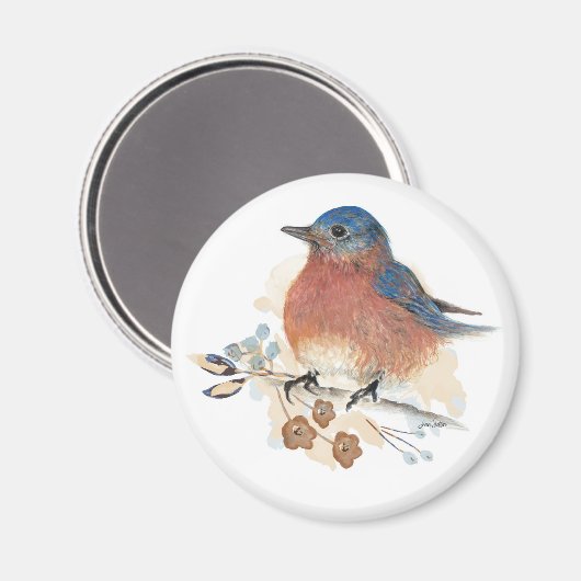 Bluebird-Blume Magnet (Vorderseite/Rückseite)