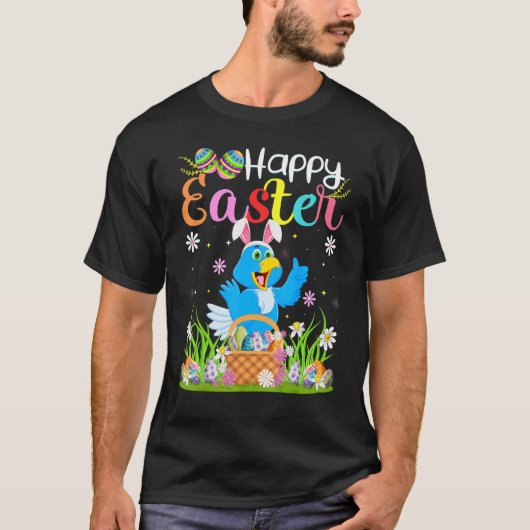 Bluebird Bunny Egg Jagd Bluebird Happy Oster T-Shirt (Vorderseite)