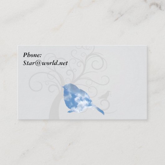 Bluebird Business Card Visitenkarte (Rückseite)