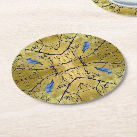 Bluebird Coasters Runder Pappuntersetzer (Angewinkelt)