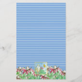 Bluebird Coneflowers Butterfly Spring Blume Briefpapier (Vorderseite)