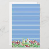 Bluebird Coneflowers Butterfly Spring Blume Briefpapier (Vorne/Hinten)