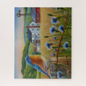 Bluebird Cornflowers Sommer Farm Wasserfarbene Kun Puzzle (Vertikal)